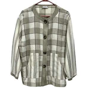 Vintage Saint Germain Paris Button Up Jacket 100%‎ Linen Women’s Small